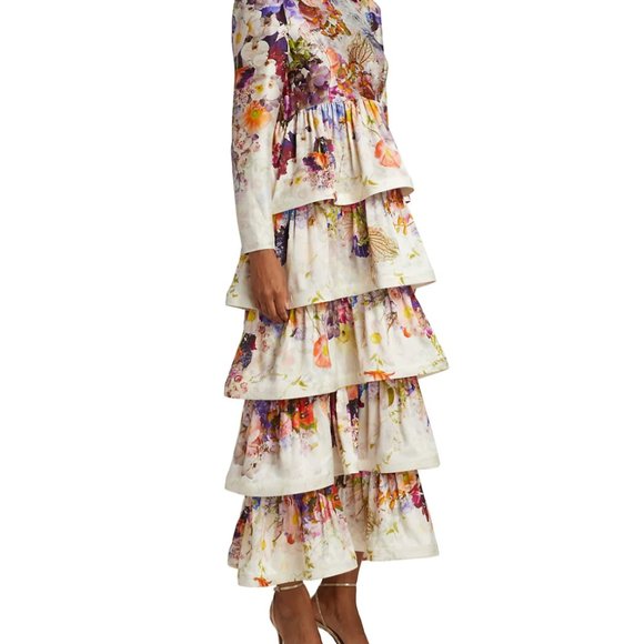 Prima Tiered Floral Midi-Dress Zimmermann - Picture 3 of 7